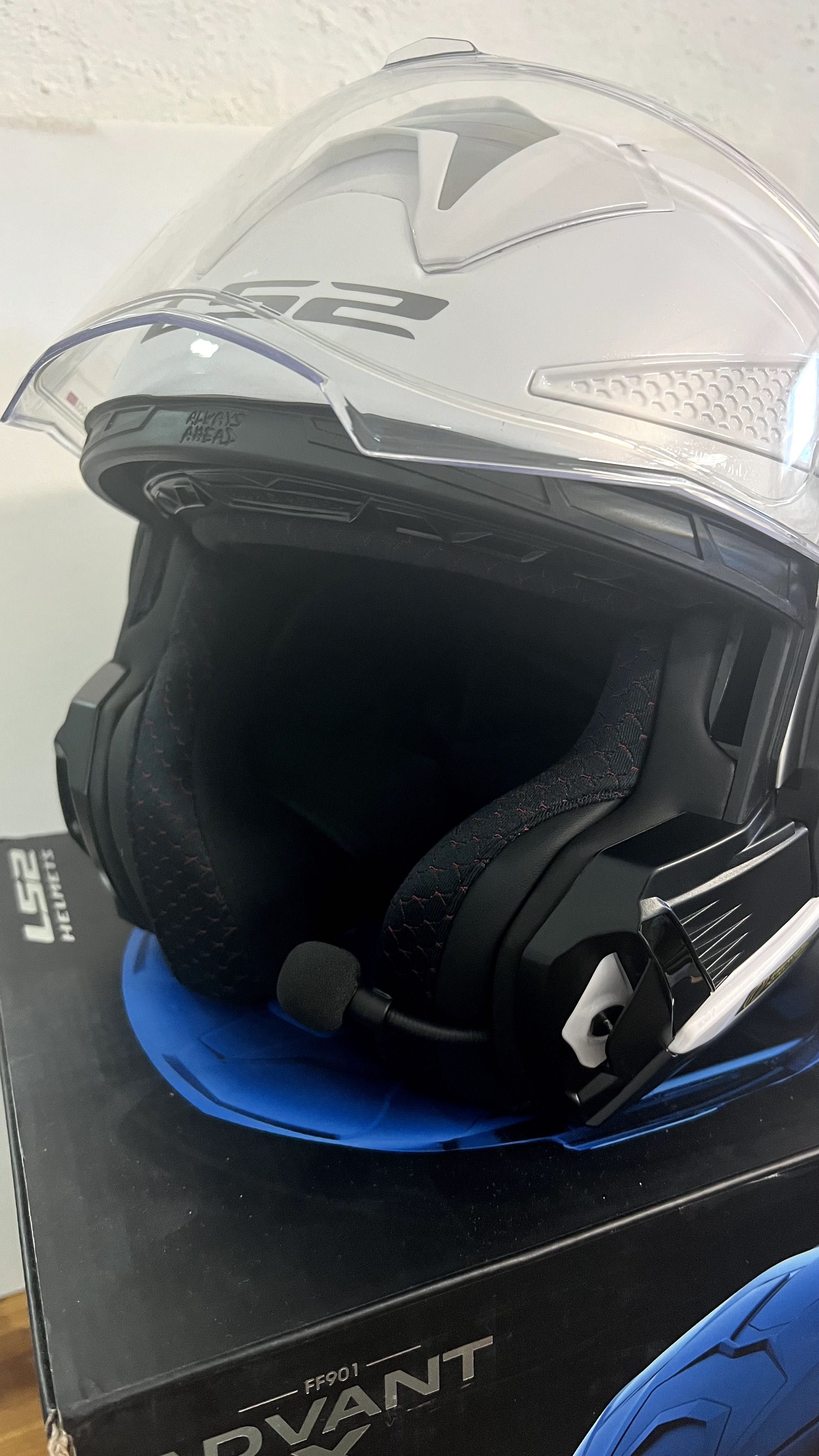 Kask LS2 ADVANT X BIAŁY rozmiar XL + Interkom CARDO Spirit HD