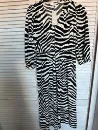 Reserved nowa sukienka S/M modny wzór zebra
