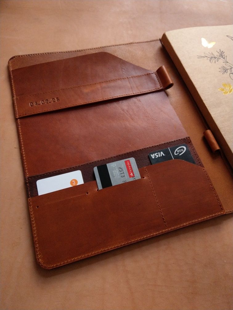 Etui, organizer na notes ze skóry bydlęcej A4, GRATIS