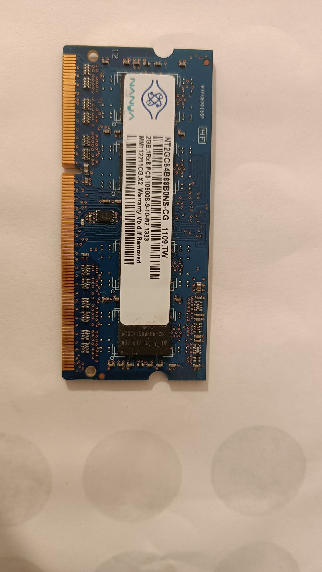 Pamięć RAM so-dimm ddr3 2 GB 1333 MHz