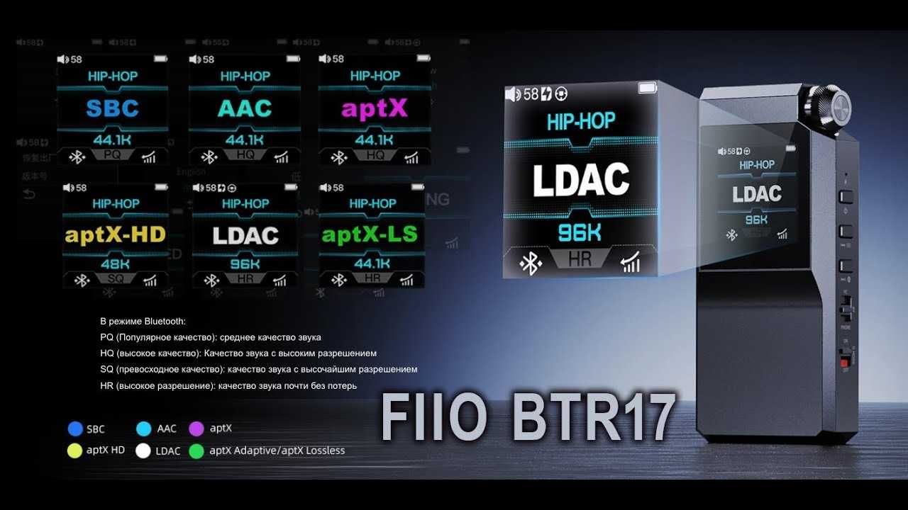 ⇒ FiiO BTR17 (Black) - Bluetooth DAC ЦАП с усилителем для наушников