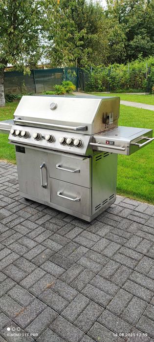 Gazowy  Grill ogrodowy, duży 6+2 palników +rożen