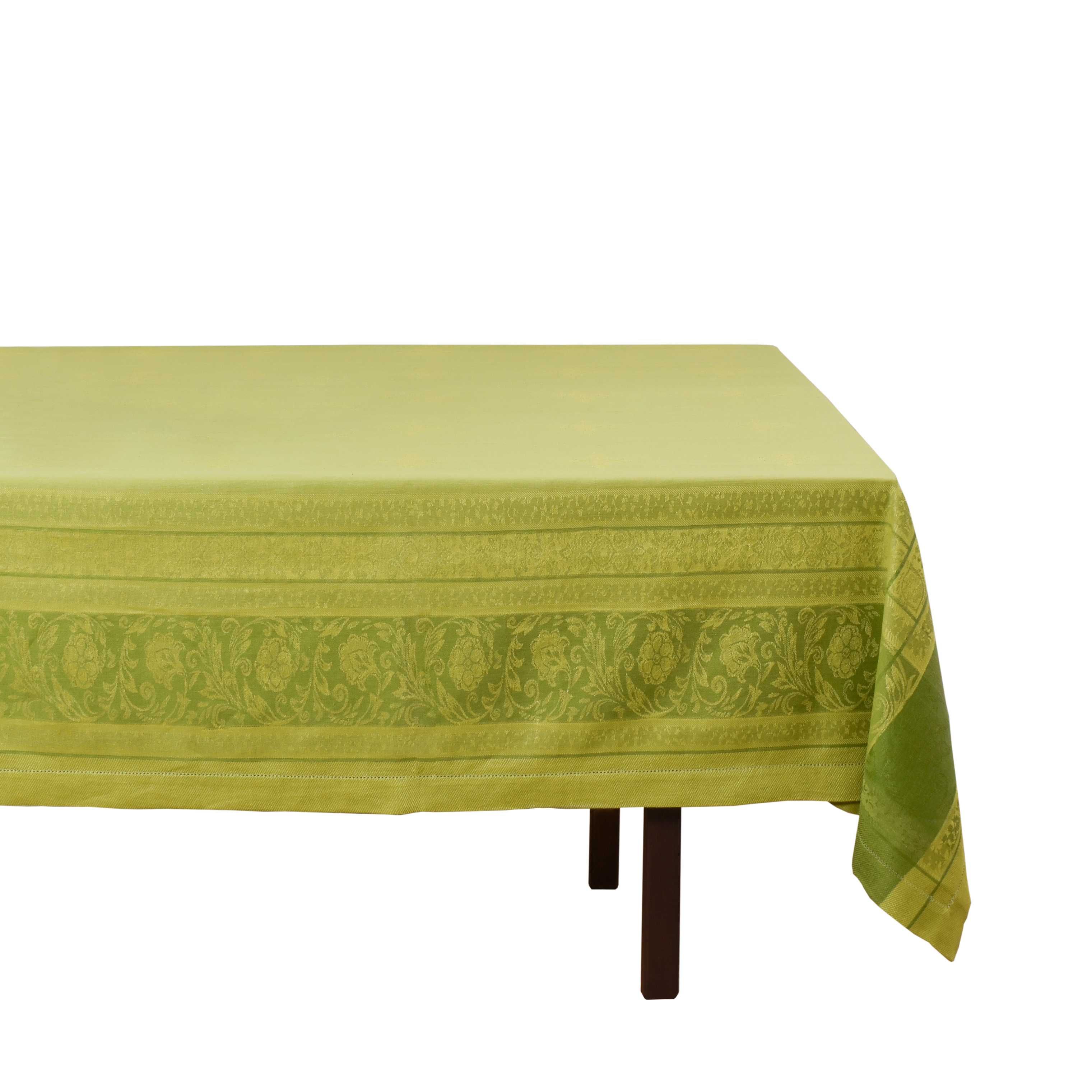 TM verde, grande rectangular 178x300, jacquard, meio linho. Luxo