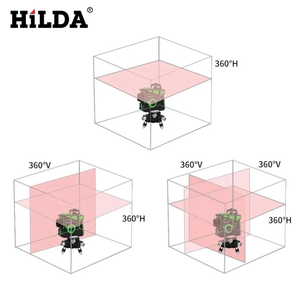 Лазерний рівень Hilda 12 ліній 3D