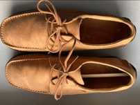 Buty ze skóry, jasny zamsz, Mokasyny wiązane GREENFIELD, G'FIELD r. 43