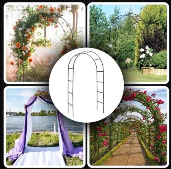 Pergola ogrodowa, stojak na balony, podpora do pnączy, róż, łuk, 240cm