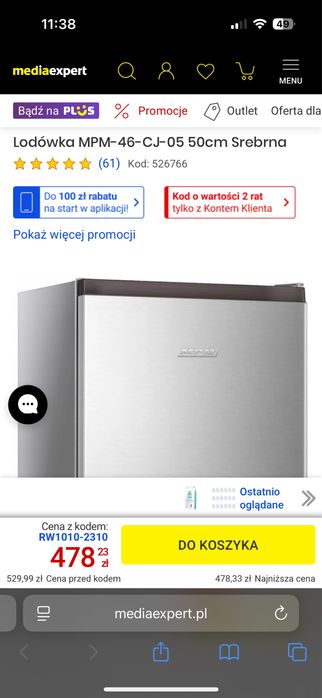 Lodówka mała MPM