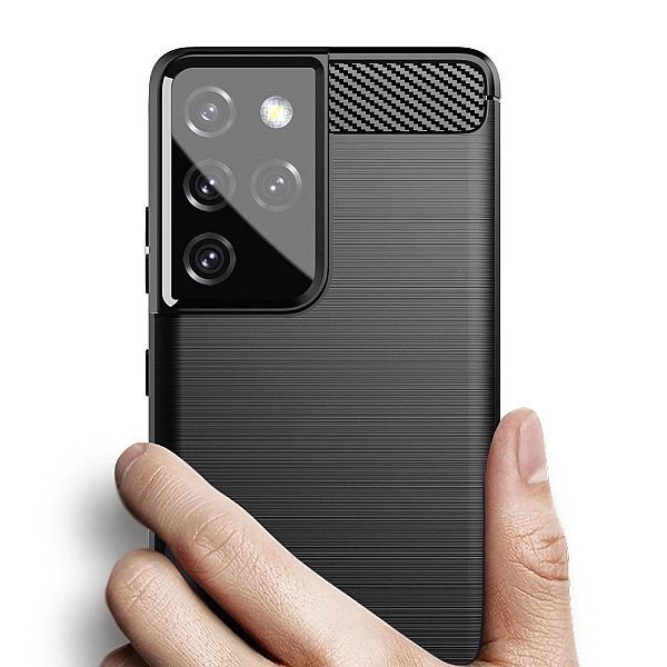 Carbon Case elastyczne etui pokrowiec Samsung Galaxy S21 Ultra 5g czar