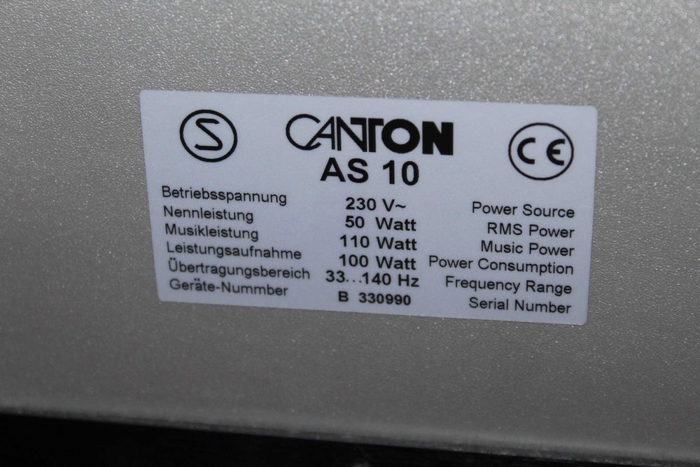 CANTON AS 10 Subwoofer aktywny srebrny Wysyłka