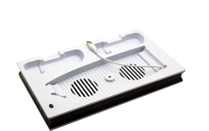 Aokicase  Stacja chłodząca ładująca kontrolera PS5 z diodą LED Biała