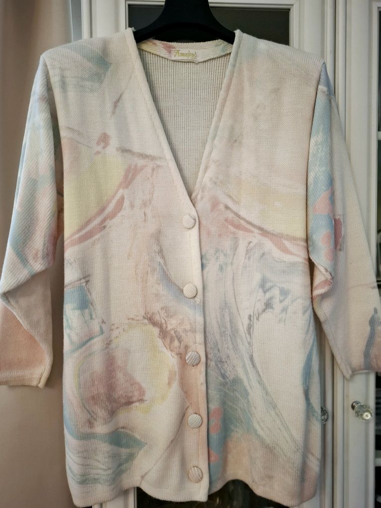 Elegancki nowy kardigan pastelowy rozm. 46/48