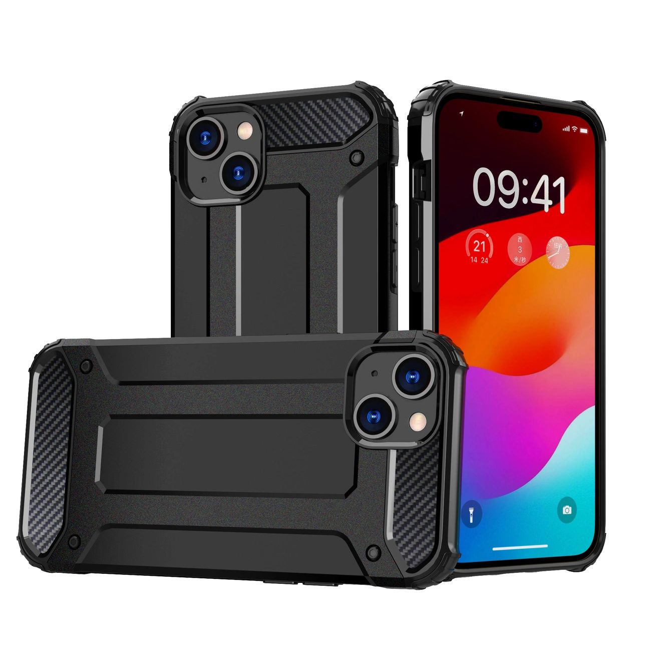 Pancerne Etui Do Iphone 15 Plus Hybrid Armor - Czarne