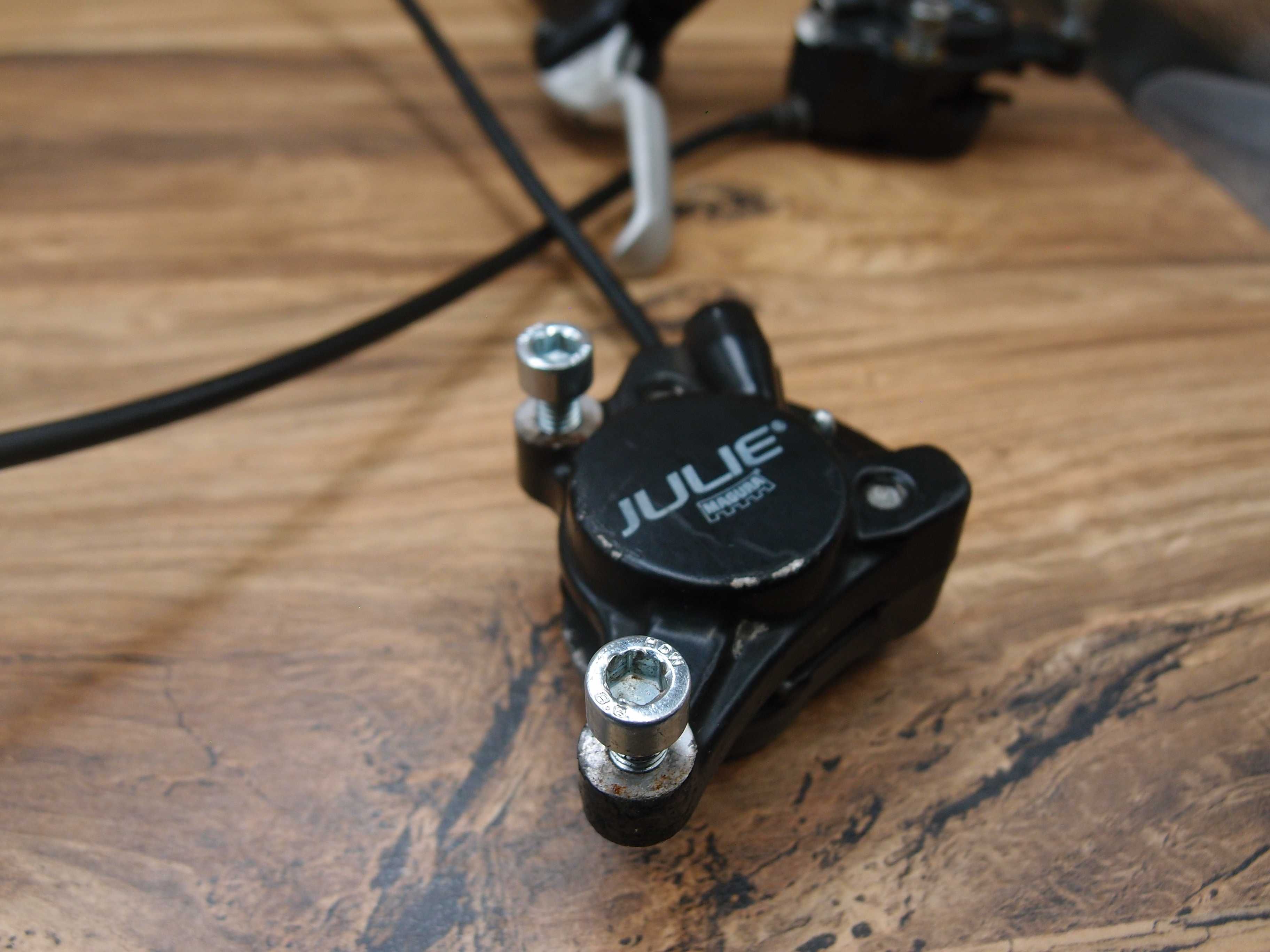 hamulce hydrauliczne Magura Julie + klamki hamulcowe retro MTB
