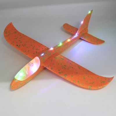 Літак планер метальний з LED підсвіткою 48см