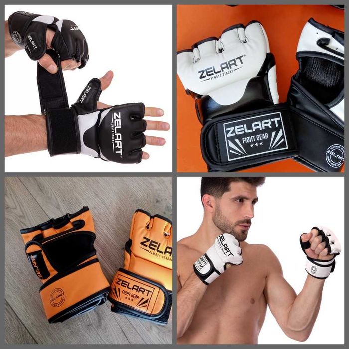 Перчатки для смешанных единоборств MMA Zelart размер S-L цвет в ассорт