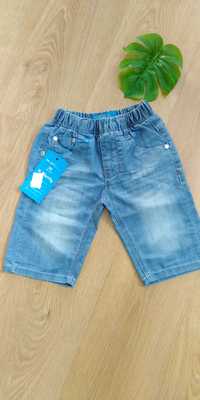 NOWE - krótkie spodenki z miękkiego jeansu dla dziecka, r.98/104/110