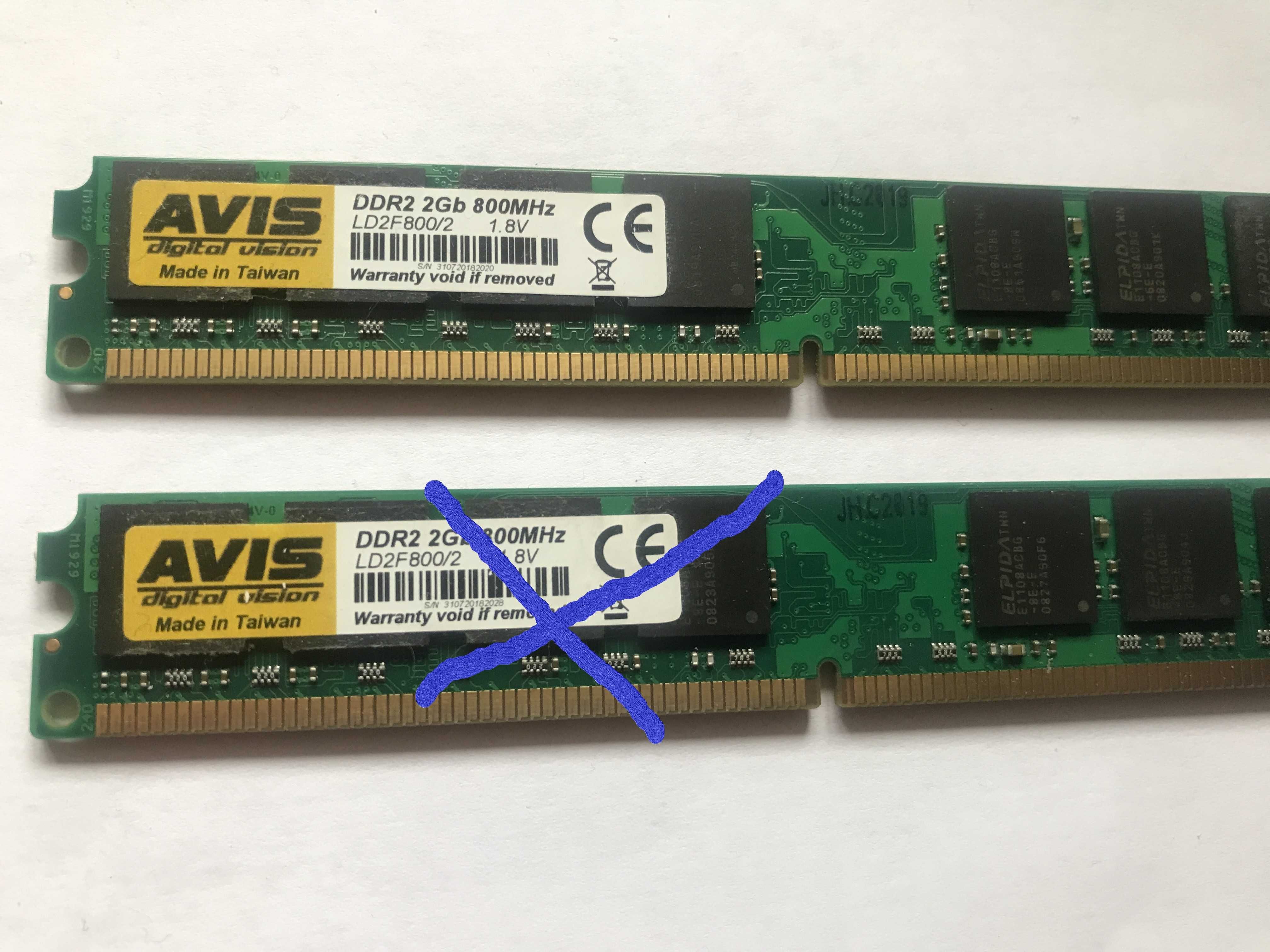 Память оперативная DDR2-800 2Gb PC2-6400 AVIS