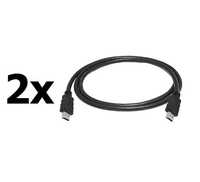 Kabel połączeniowy HDMI - HDMI v2.0 0,8m 2szt