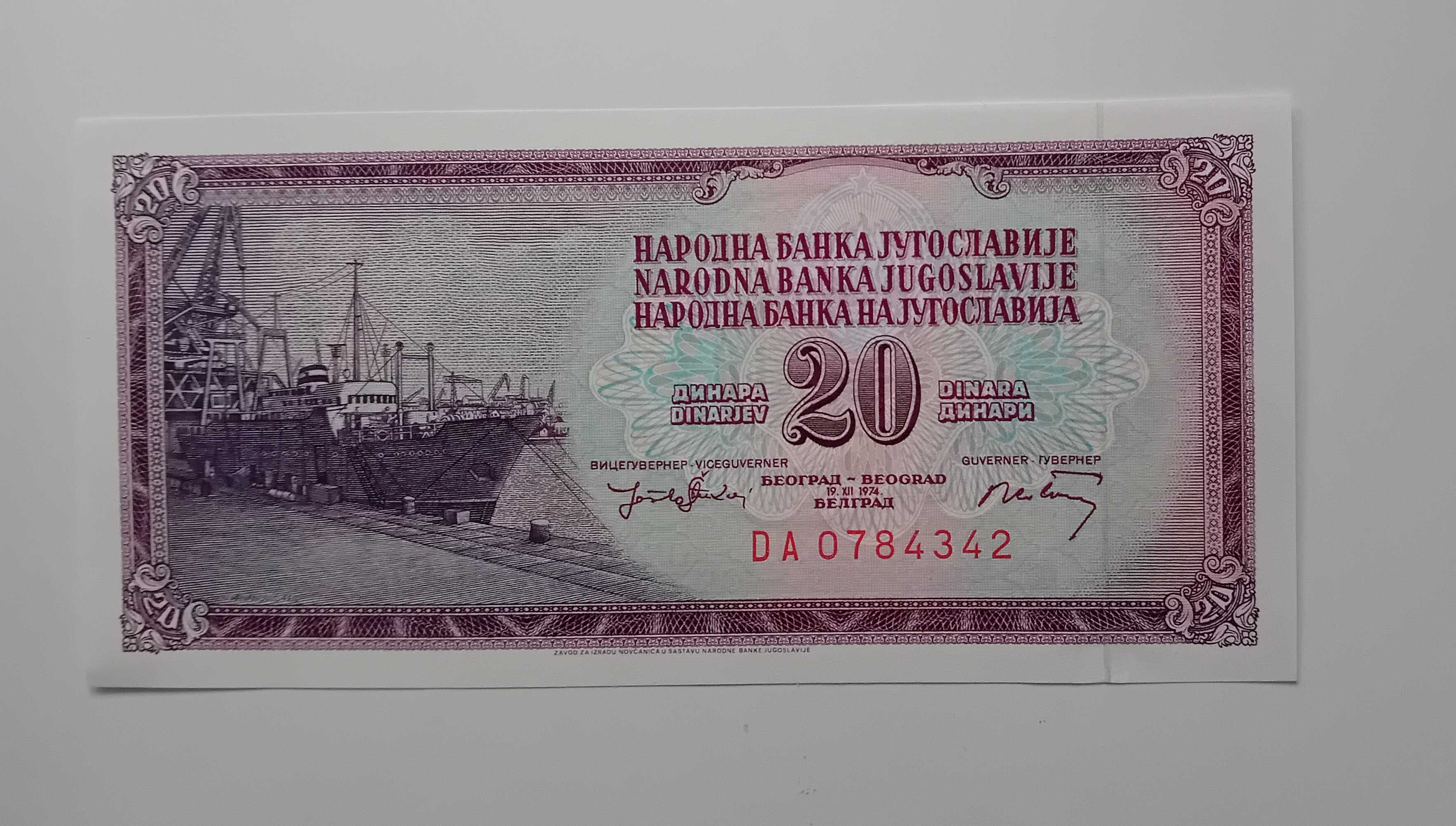20 Dinarów 1974 r- Jugosławia