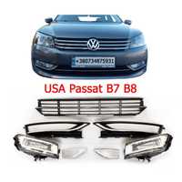 Passat B7, B8 США решётка, противотуманка, отражатель бампера комплект