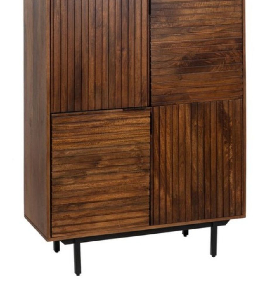 Komoda z drewna mangowego i metalu Abnera 100x40x140 cm