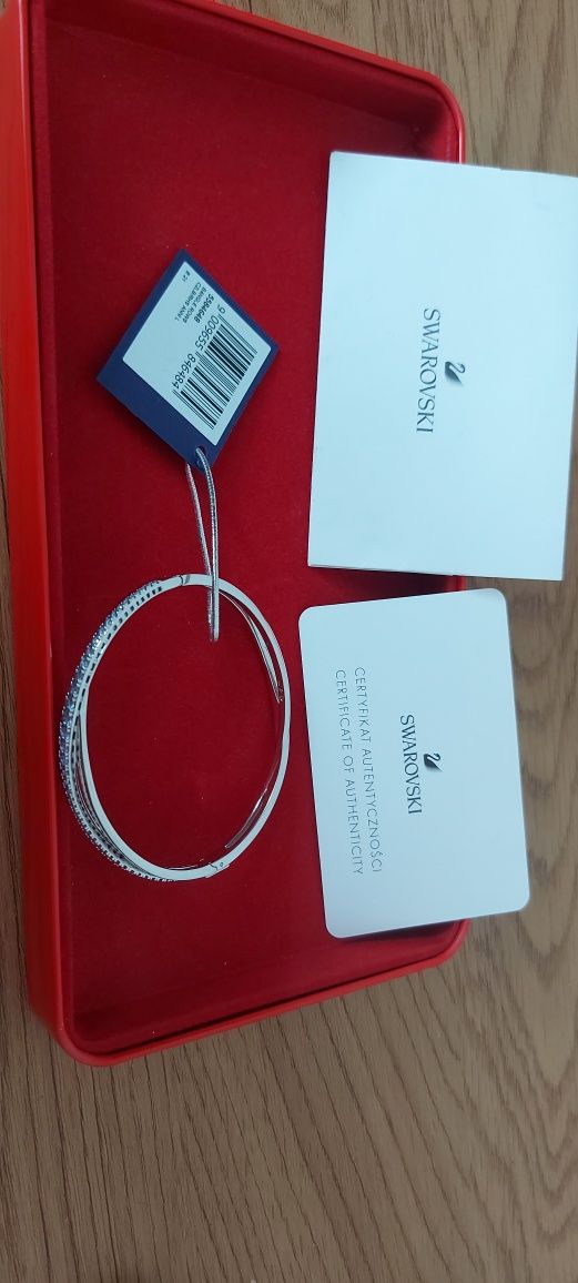 Bransoletka Swarovski Twist Rows, niebieska, powlekana rodem