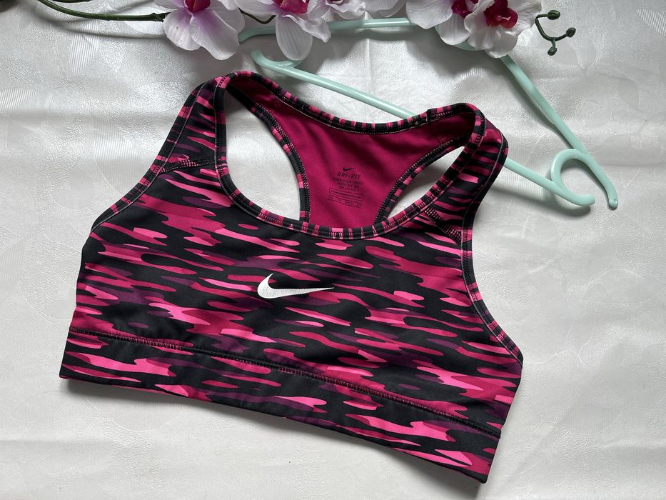 Nike top moro róż markowy logo biustonosz sportowy S