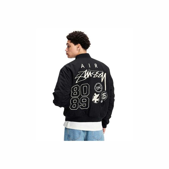 Куртка Stussy x Nike Reversible Varsity Jacket Medium Black/Sail