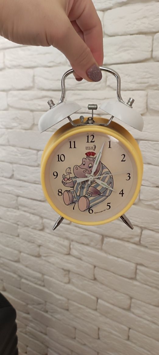 Вінтажний 1987 будильник годинник бегемот