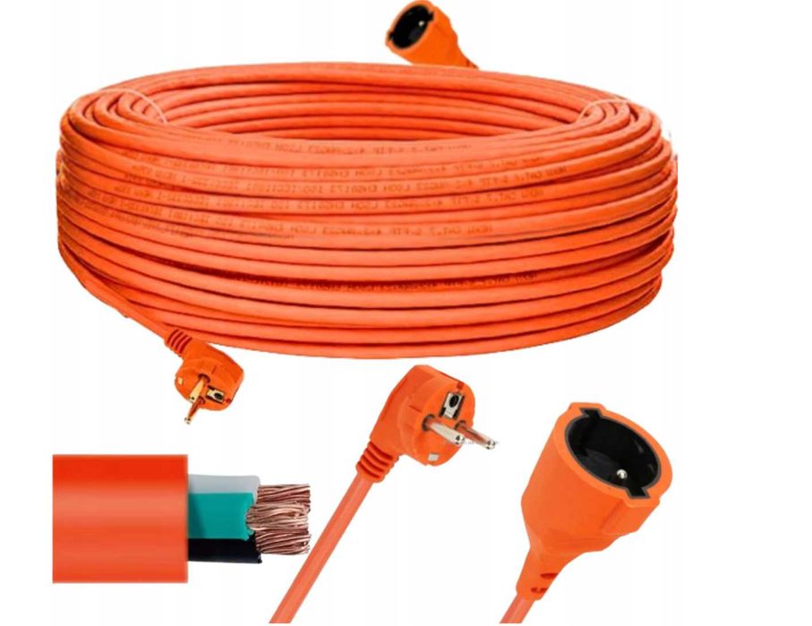 przedłużacz 50m ogrodowy budow. gruby mocny 50m kabel miedźiany 3x 2.5