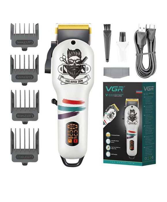 Машинка для стрижки волосся VGR V-699 білий