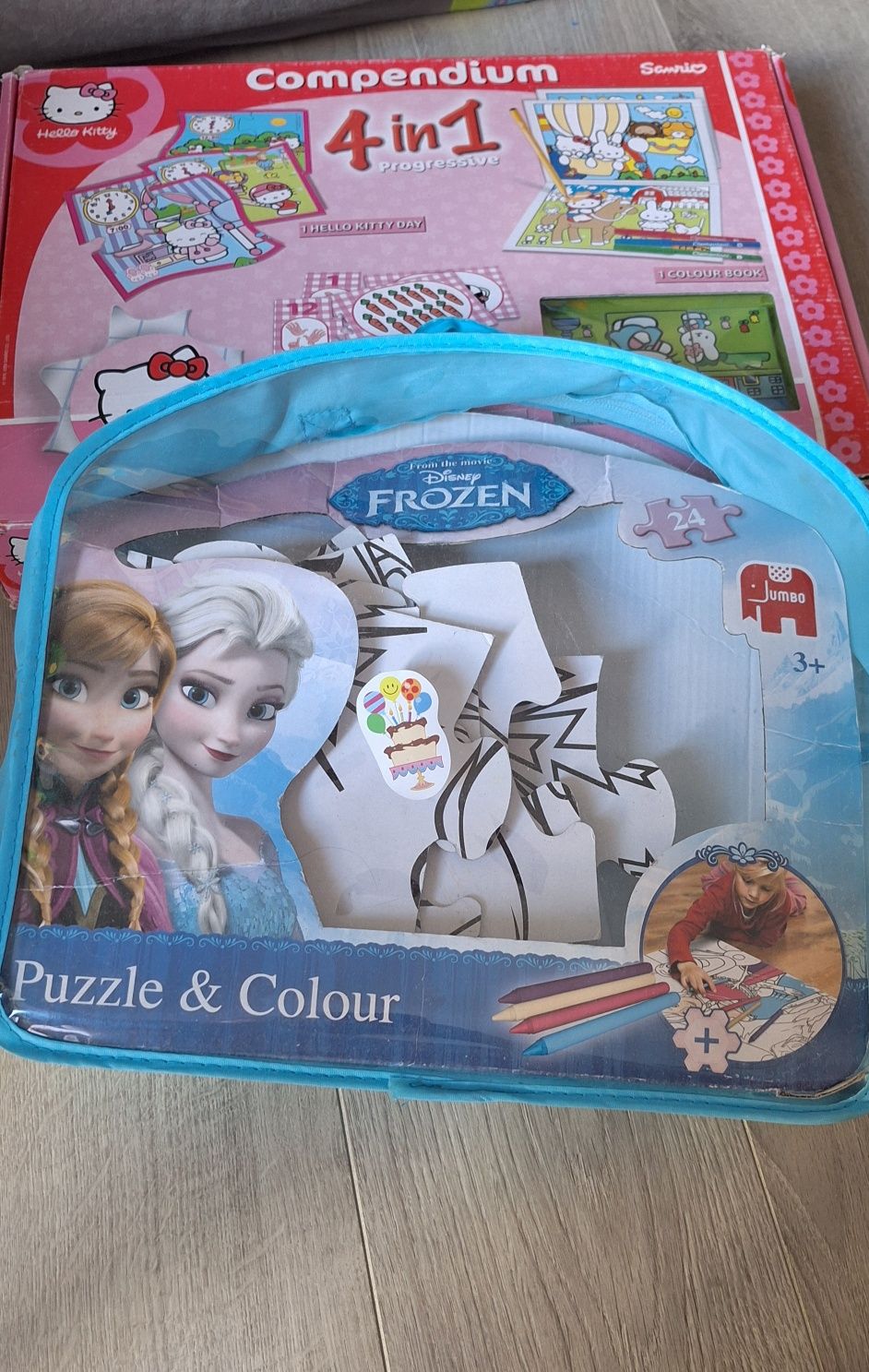 Układanki puzzle hello kitty&frozen