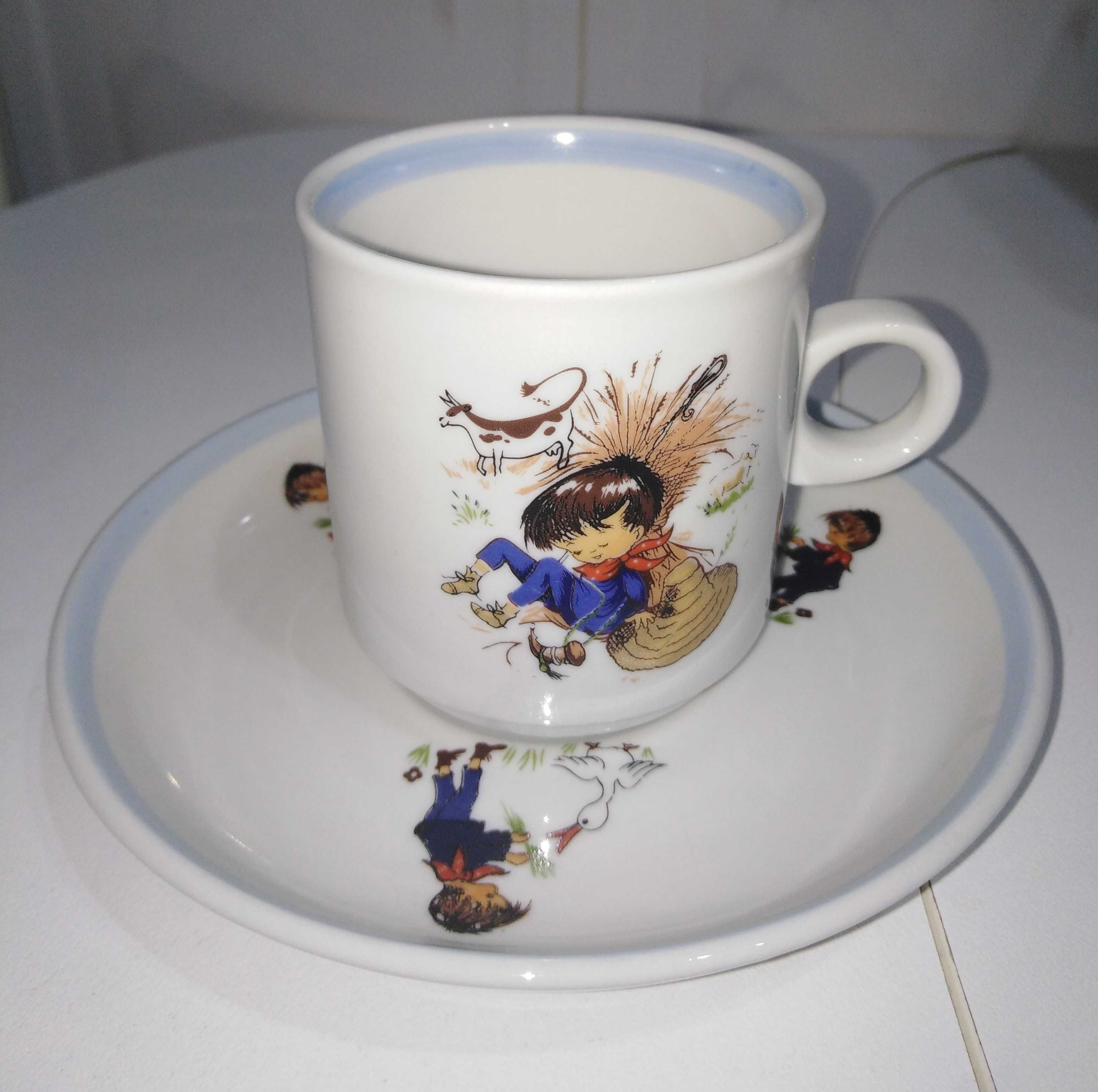 Loiça de Coimbra - Conjunto criança menino vintage