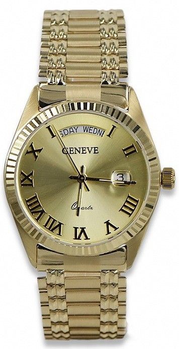 Złoty zegarek męski 14k 585 Geneve President mw013ydyy&mwb006yo Gdańsk