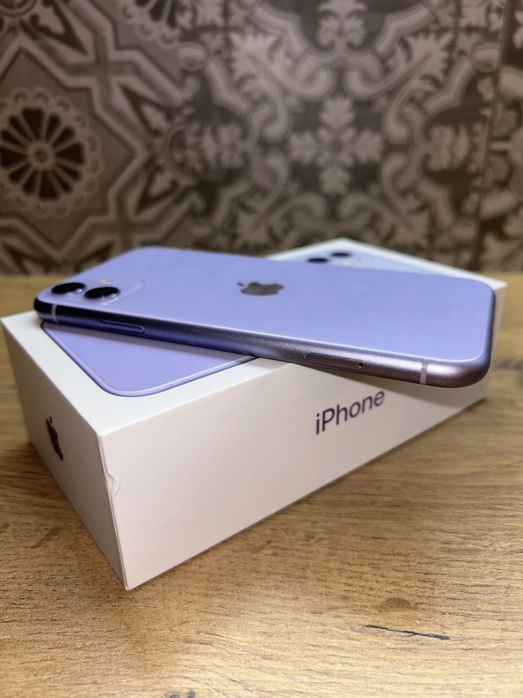 iPhone 11 64GB Purple w STANIE IDEALNYM ! Caly zestaw + etui Fioletowy