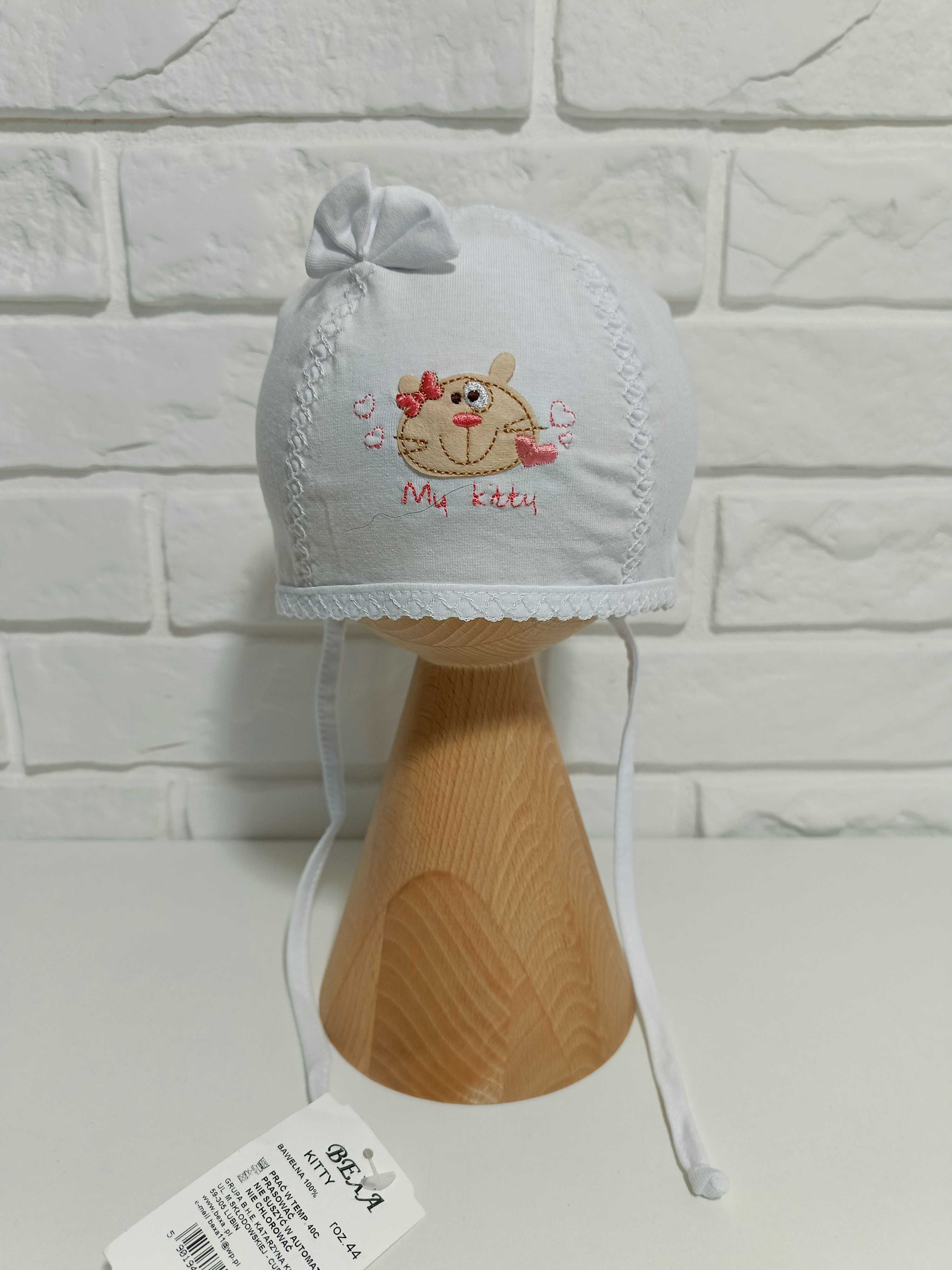Bexa czapka KITTY biała roz.41cm  ok 3-5m-cy