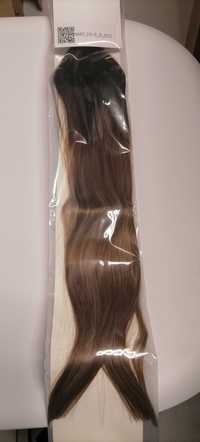 LaaVoo balejaże brąz naturalne włosy doczepy treska 50 cm 3 pasma50 gr