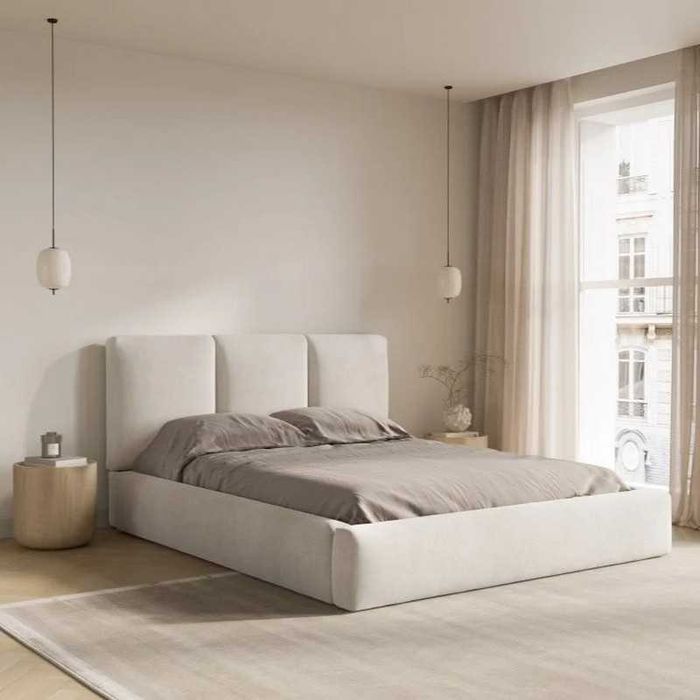 Łóżko podwójne ze schowkiem i zagłówkiem Horizon Windsor&Co 200x200cm