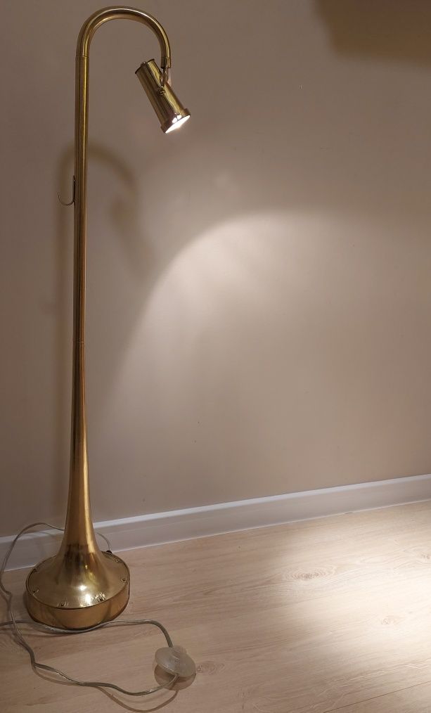 Lampa podłogowa mosiężna nocna do czytania