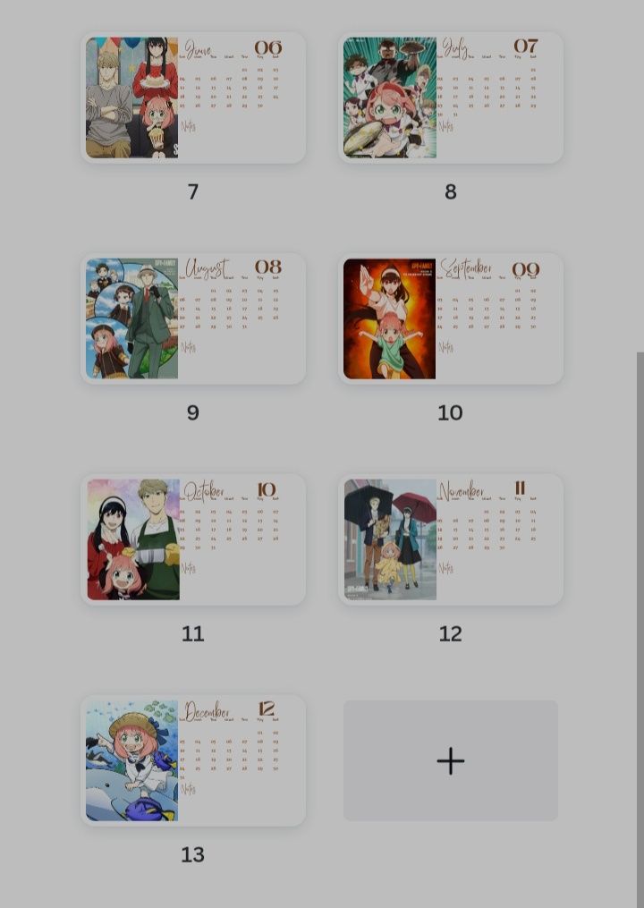 Calendar / Календарь SPY X FAMILY / Семья шпиона 1 дизайн