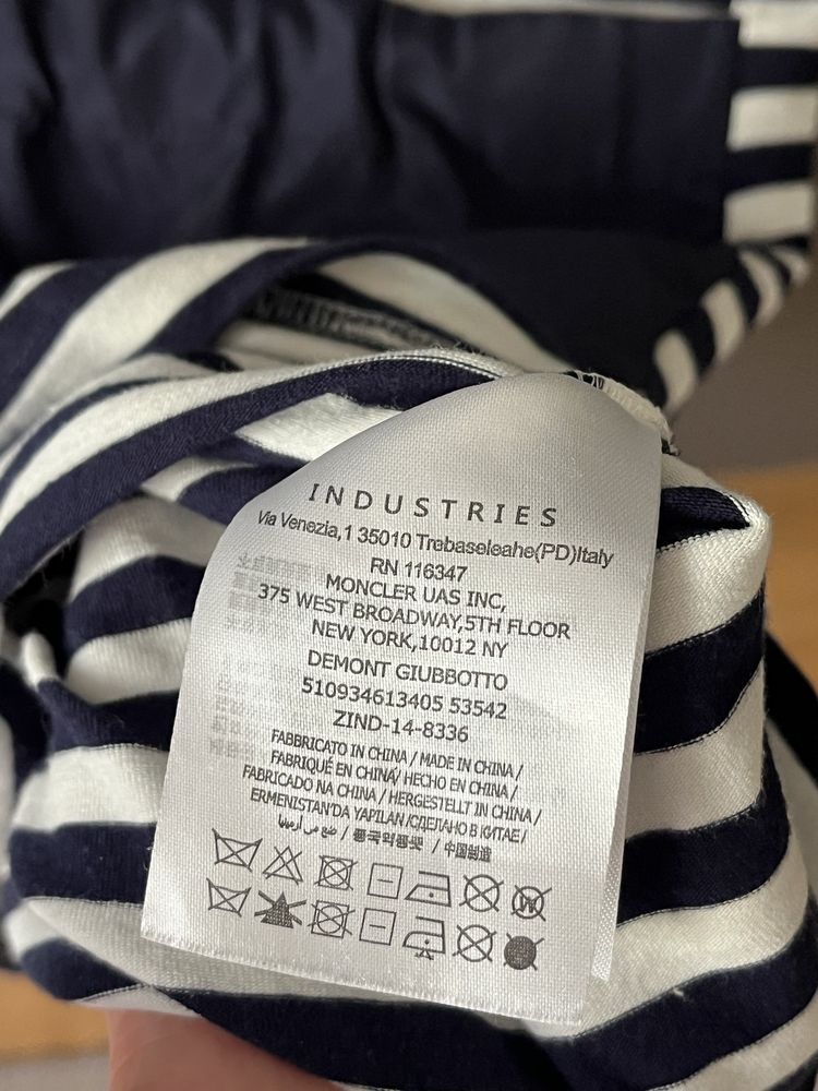Moncler sukienka tunika w paski biało granatowa 100% bawełna S