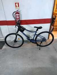 bicicleta de trekking riverside 500 azul escuro tamanho L