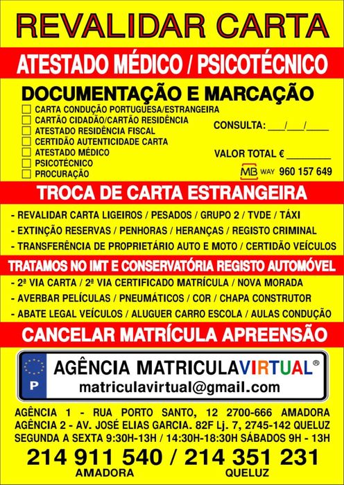 Matriculas auto & moto & tvde