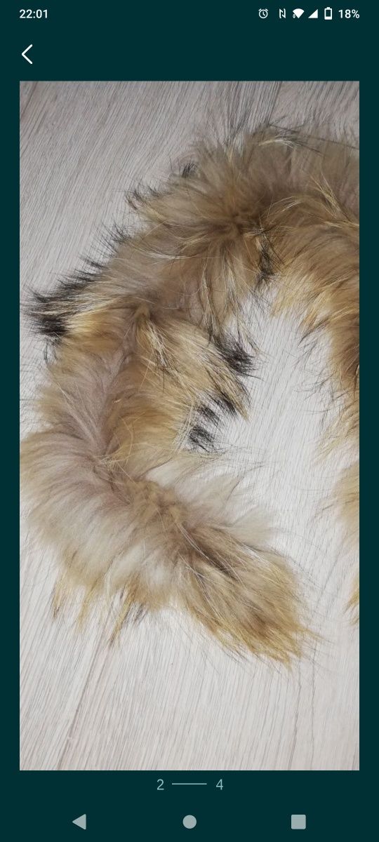 Obszycie kaptura futerko naturalne jenot 70 cm