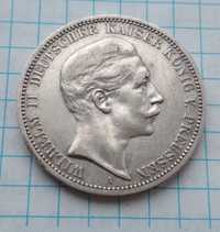.3 марки 1908г Германской империи, серебро.