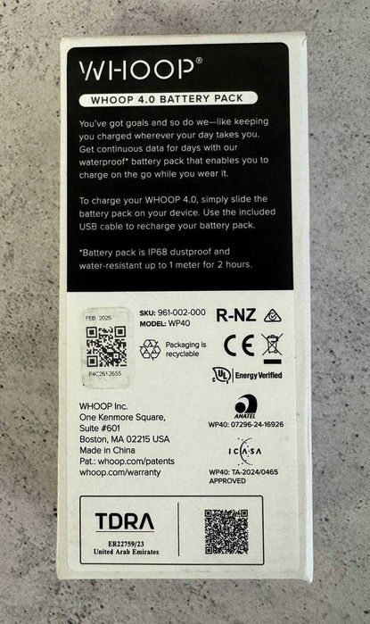 Зарядка для фітнес-браслета Whoop Battery Pack 4.0 Black