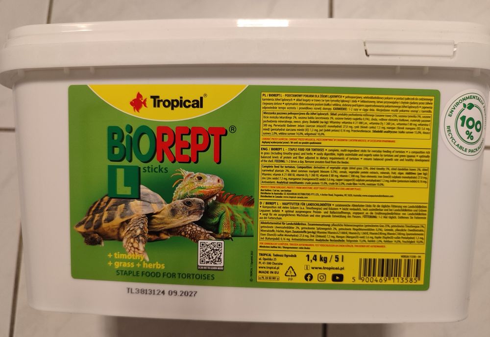 Tropical Biorept L. pokarm dla żółwia lądowego 5L/1,4kg