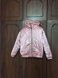 Куртка демисезонная для девочки цвета розовый металлик р-р 38-40.