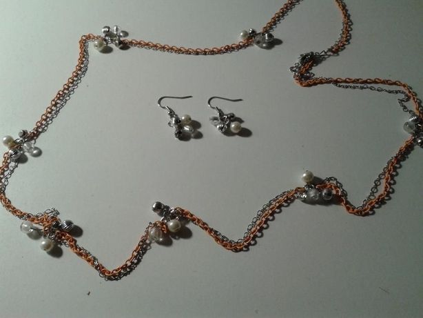 Biżuteria zestaw komplet naszyjnik i kolczyki