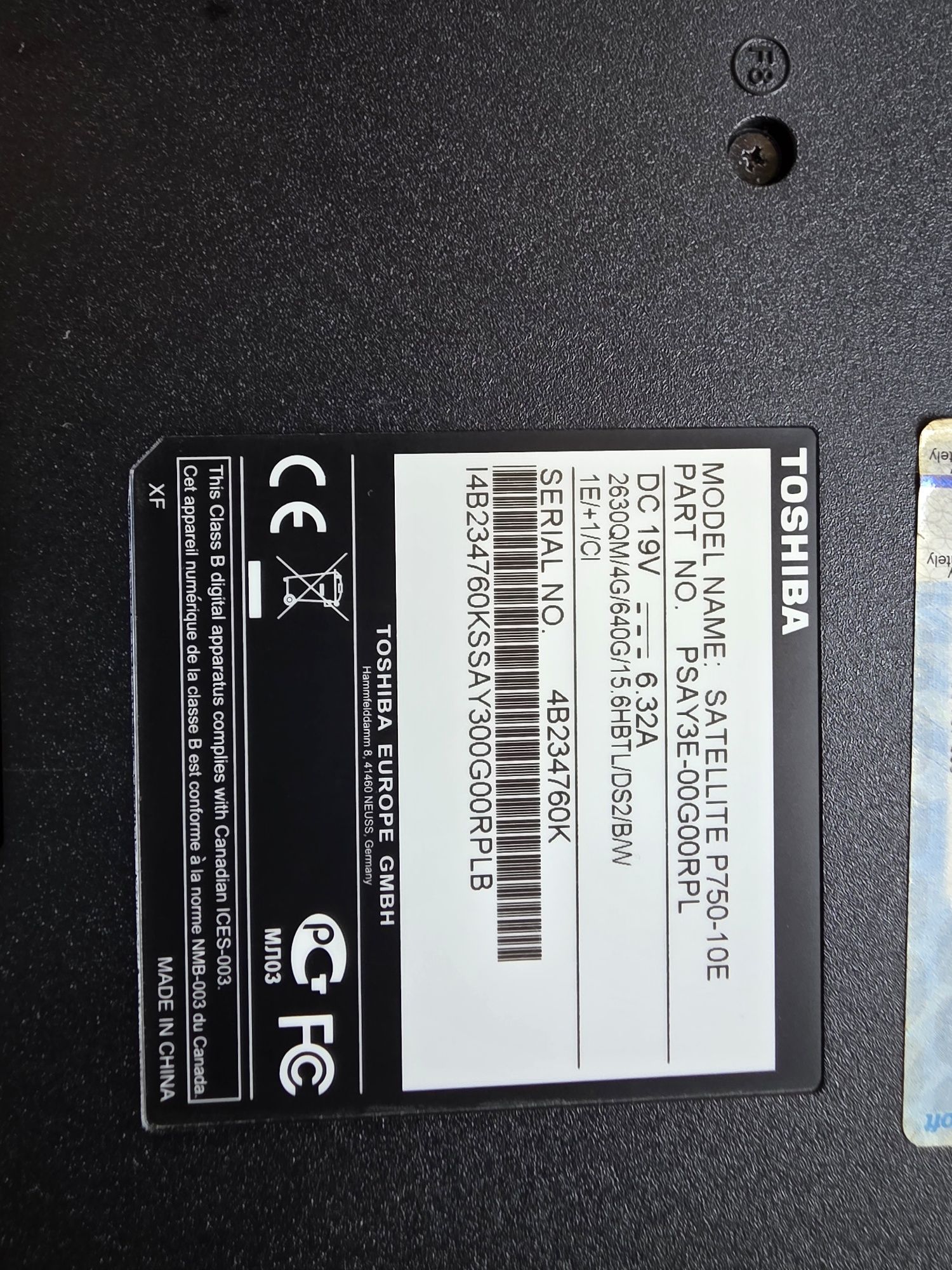 Toshiba satellite P750